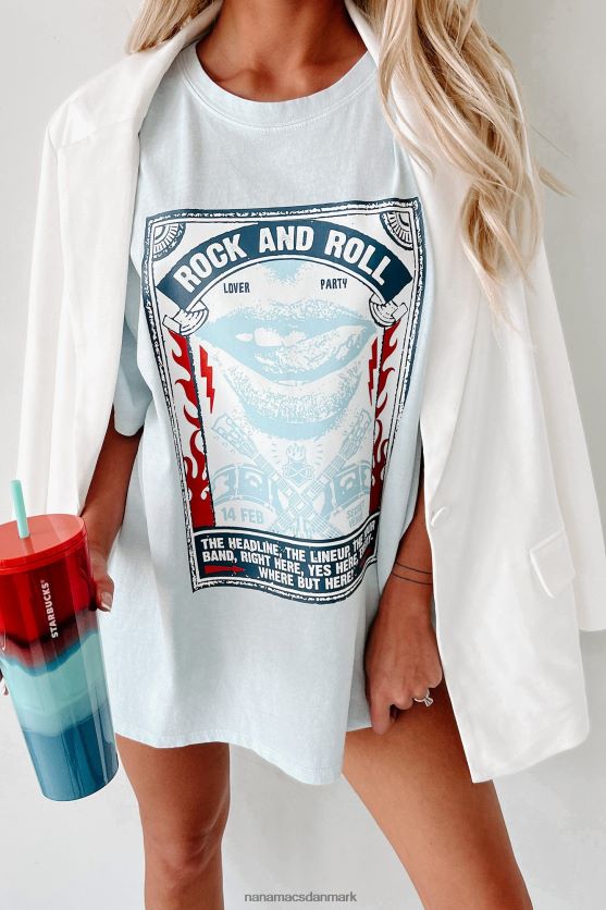 liberty rocks oversized grafisk t-shirt NanaMacs XJPBDL796 arktisk blå
