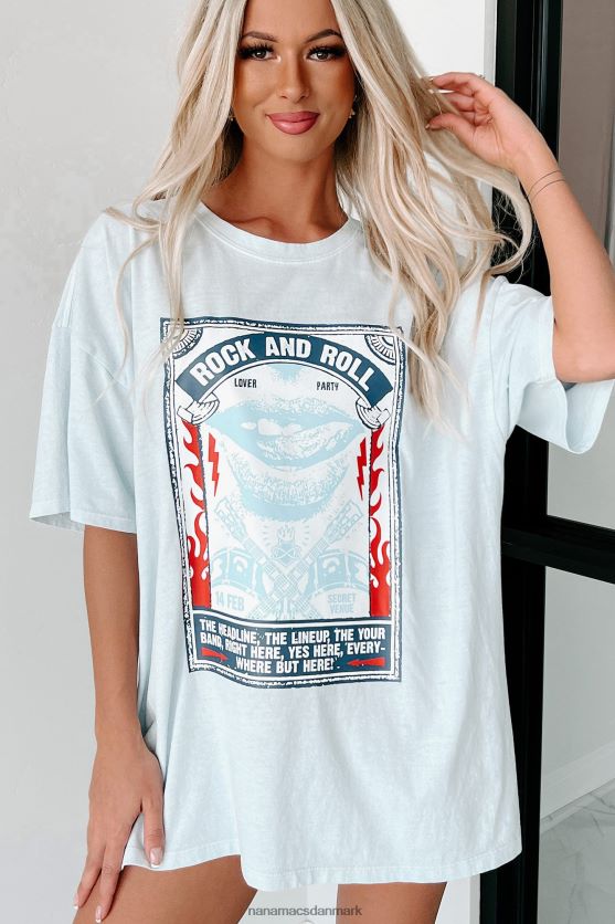 liberty rocks oversized grafisk t-shirt NanaMacs XJPBDL796 arktisk blå