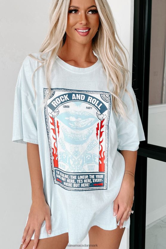 liberty rocks oversized grafisk t-shirt NanaMacs XJPBDL796 arktisk blå