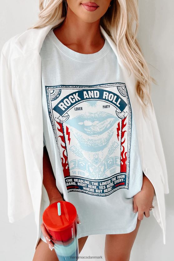 liberty rocks oversized grafisk t-shirt NanaMacs XJPBDL796 arktisk blå