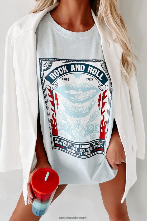 liberty rocks oversized grafisk t-shirt NanaMacs XJPBDL796 arktisk blå