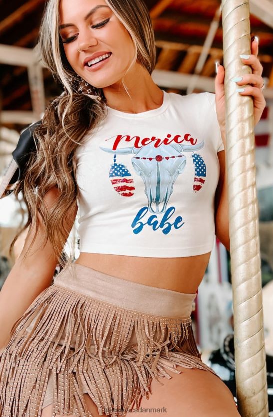 merica babe beskåret grafisk t-shirt NanaMacs XJPBDL847 fransk vanilje