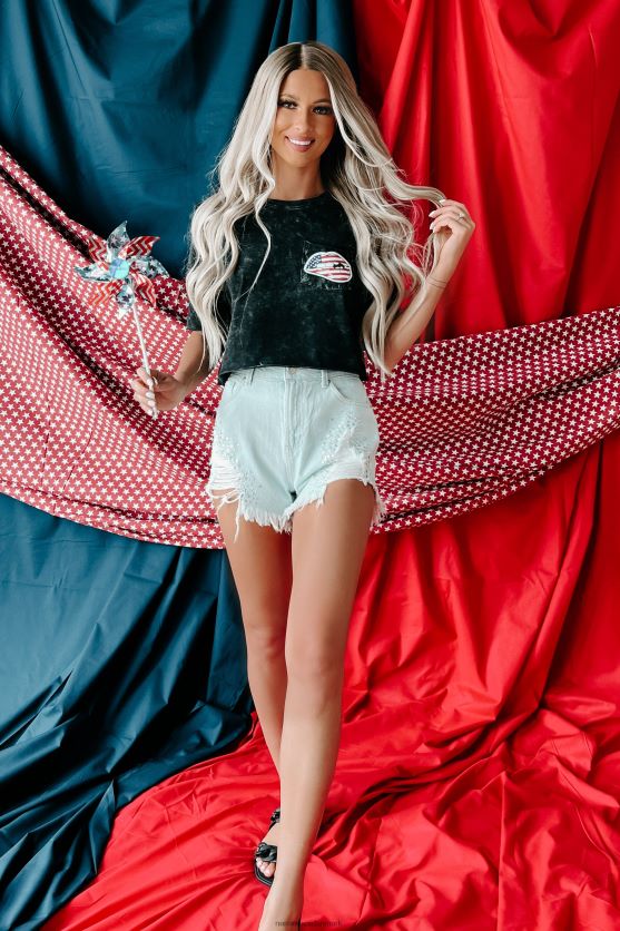 nipper til liber-tea mineral wash cropped grafisk lomme-t-shirt NanaMacs XJPBDL840 sort