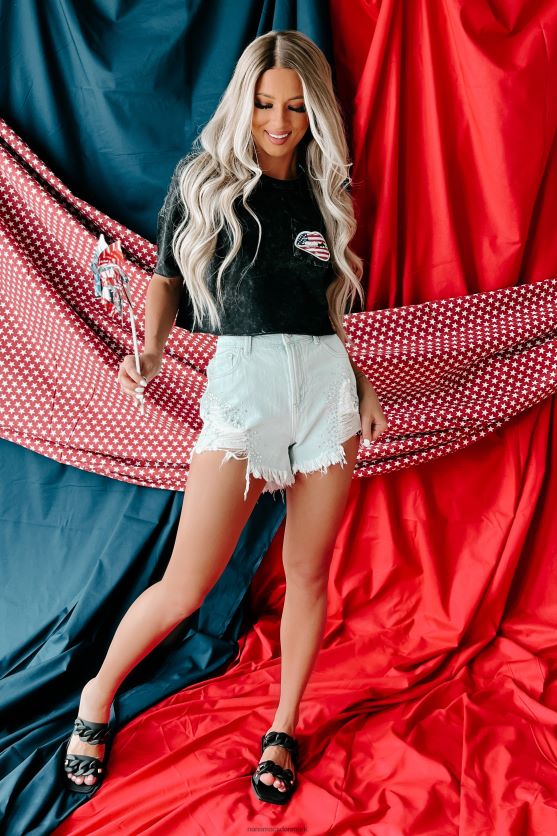 nipper til liber-tea mineral wash cropped grafisk lomme-t-shirt NanaMacs XJPBDL840 sort