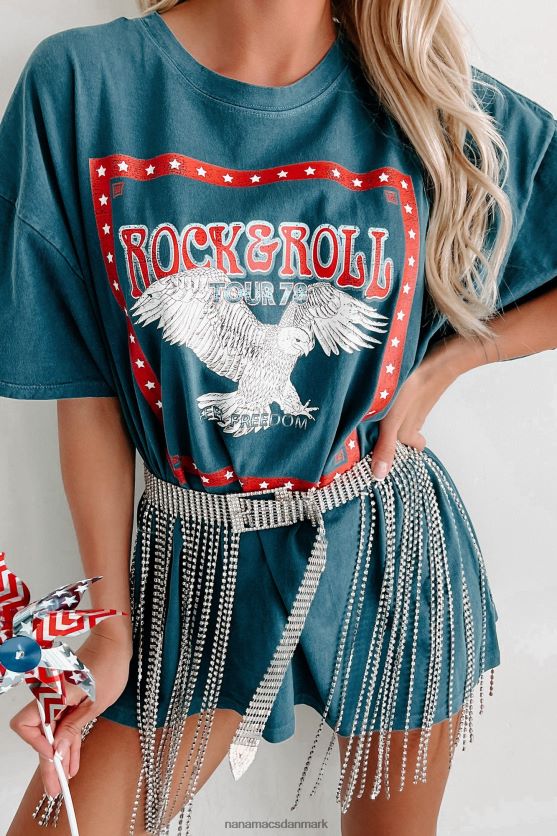 rock roll tour oversized grafisk t-shirt NanaMacs XJPBDL849 flåde