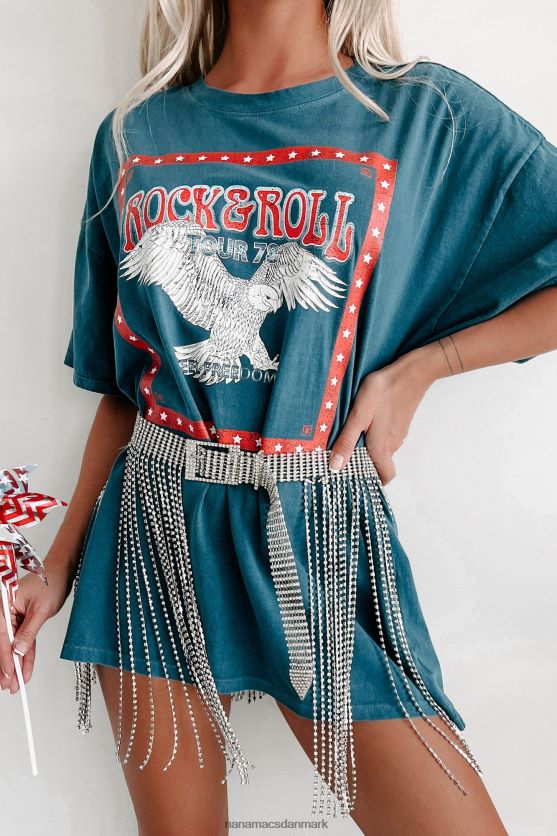 rock roll tour oversized grafisk t-shirt NanaMacs XJPBDL849 flåde