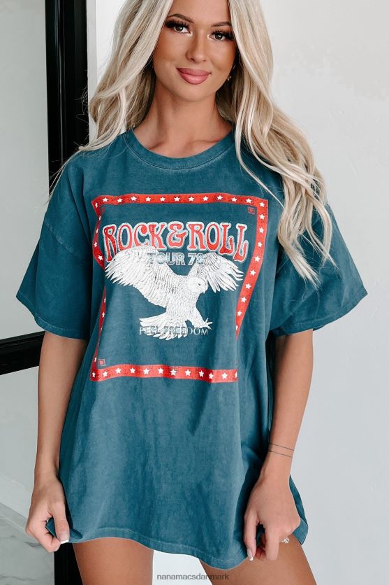 rock roll tour oversized grafisk t-shirt NanaMacs XJPBDL849 flåde