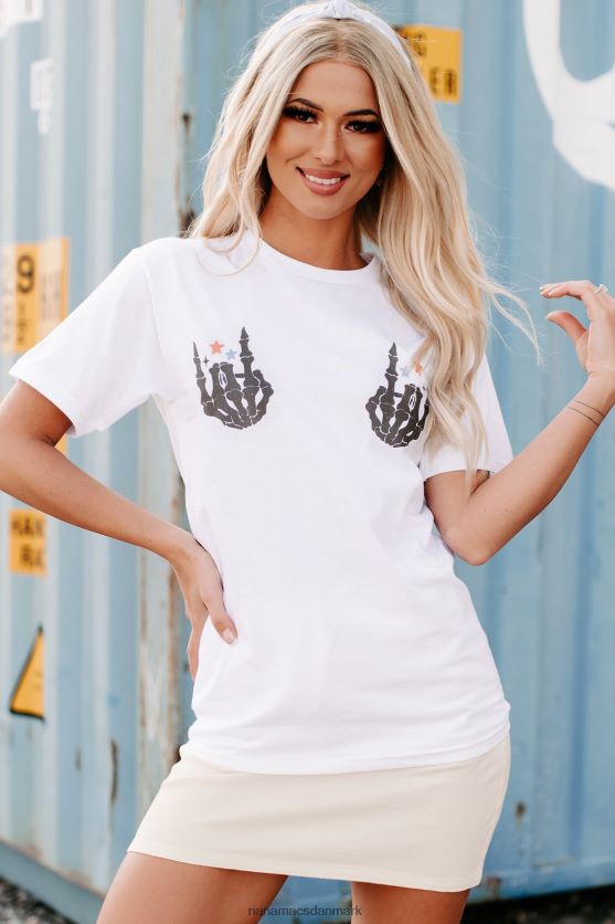 rocker ud til friheden dobbeltsidet grafisk t-shirt NanaMacs XJPBDL1087 hvid