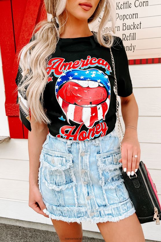 ung vild gratis grafisk t-shirt NanaMacs XJPBDL843 sort