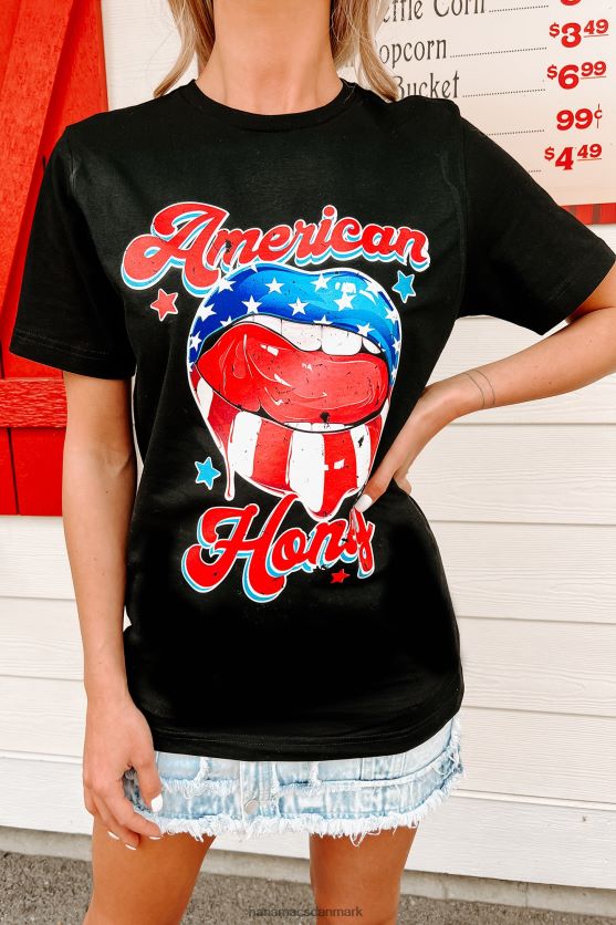 ung vild gratis grafisk t-shirt NanaMacs XJPBDL843 sort