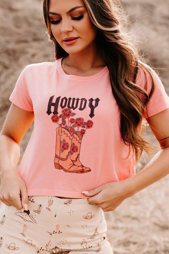 vis mig dine støvler oversized grafisk crop tee NanaMacs XJPBDL856 koral