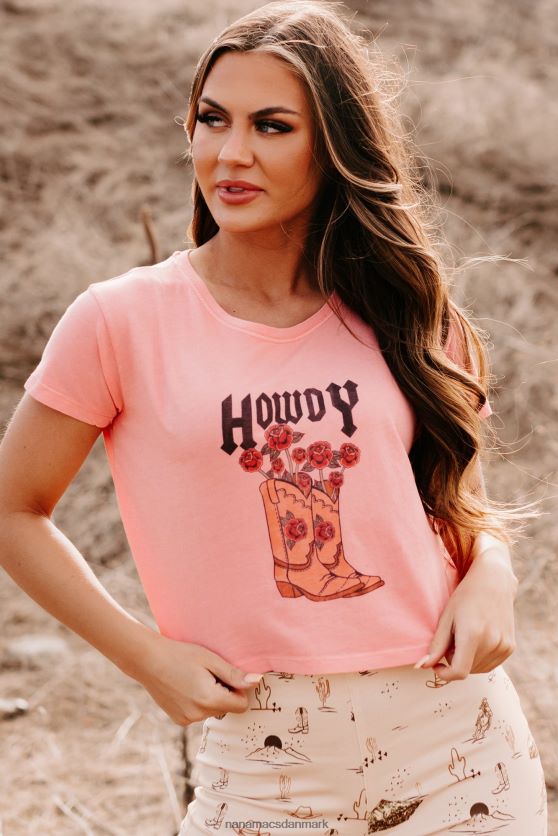 vis mig dine støvler oversized grafisk crop tee NanaMacs XJPBDL856 koral