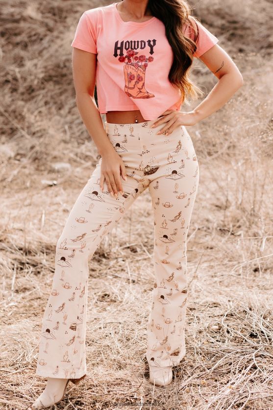 vis mig dine støvler oversized grafisk crop tee NanaMacs XJPBDL856 koral