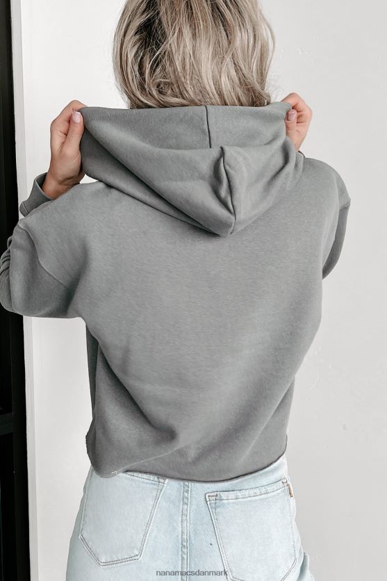 hættetrøje med rå kant NanaMacs XJPBDL1236 storm grå