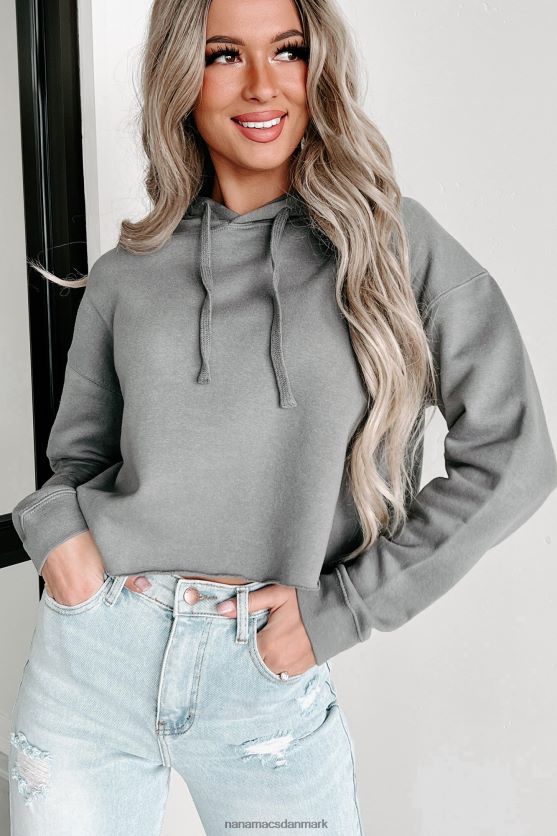 hættetrøje med rå kant NanaMacs XJPBDL1236 storm grå