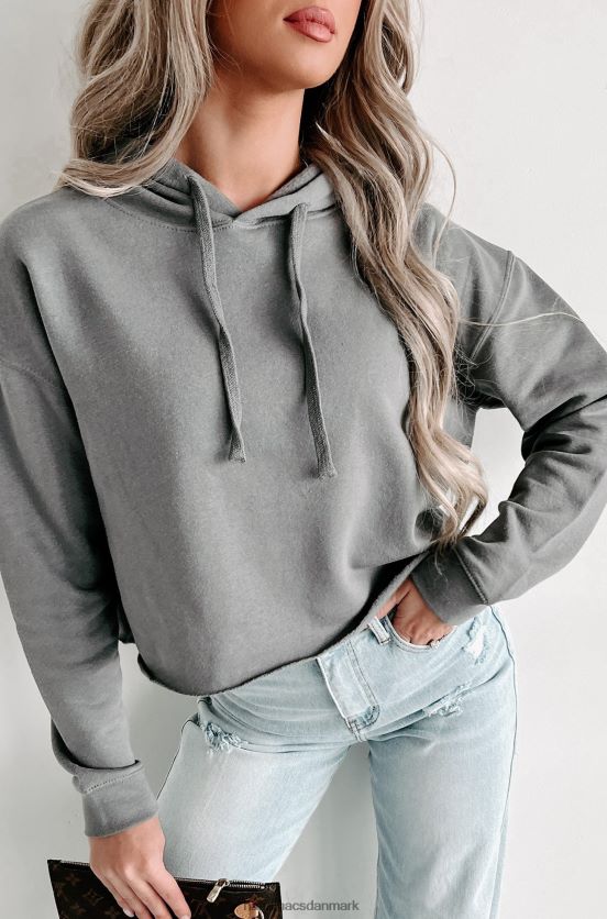 hættetrøje med rå kant NanaMacs XJPBDL1236 storm grå