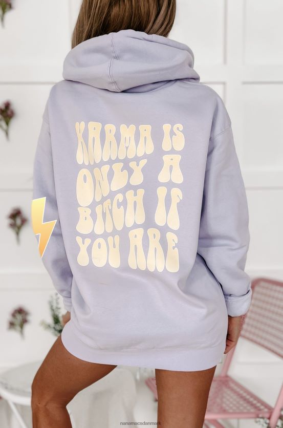 kun hvis du er dobbeltsidet grafisk hættetrøje NanaMacs XJPBDL1003 lavendel/gul