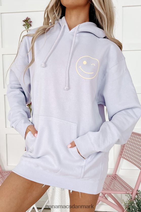 kun hvis du er dobbeltsidet grafisk hættetrøje NanaMacs XJPBDL1003 lavendel/gul