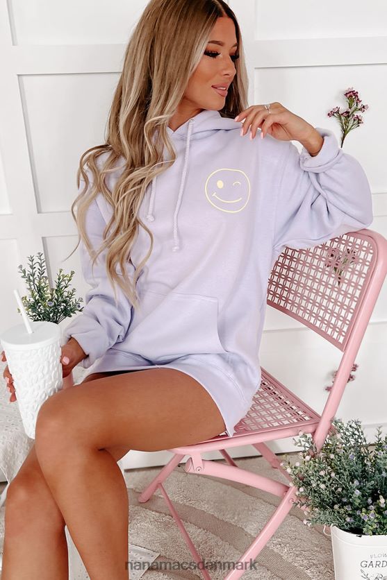 kun hvis du er dobbeltsidet grafisk hættetrøje NanaMacs XJPBDL1003 lavendel/gul