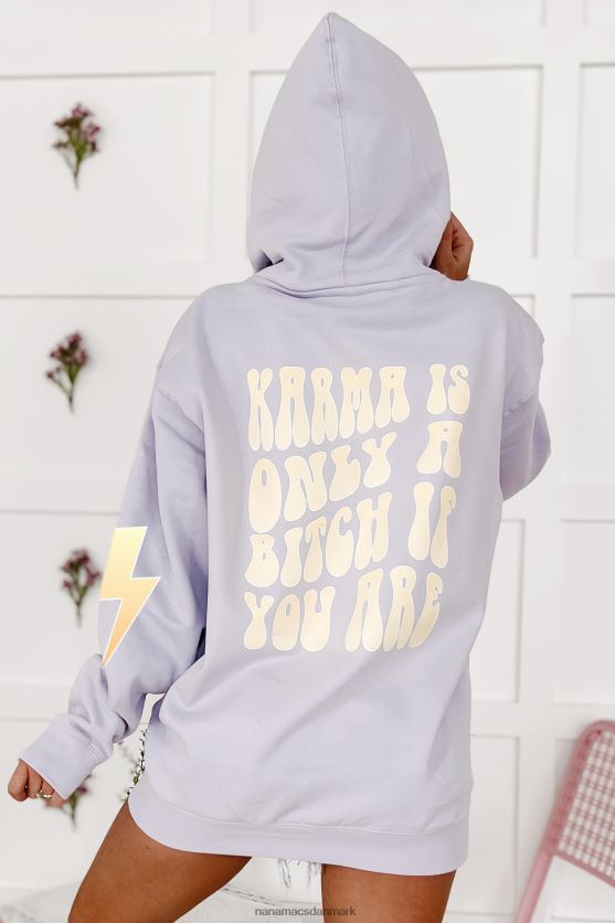 kun hvis du er dobbeltsidet grafisk hættetrøje NanaMacs XJPBDL1003 lavendel/gul