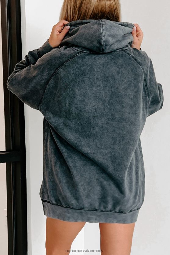 mineral wash hættetrøje NanaMacs XJPBDL651 vintage sort