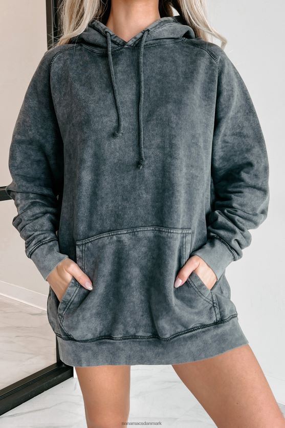 mineral wash hættetrøje NanaMacs XJPBDL651 vintage sort