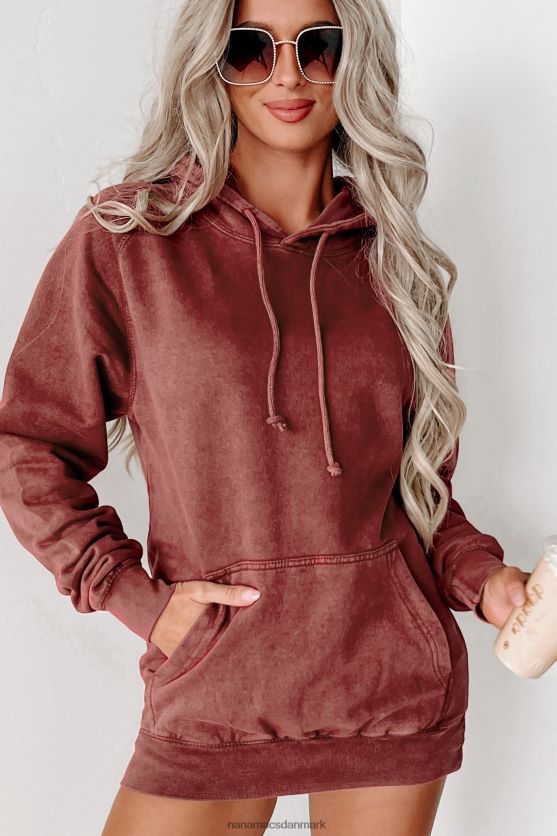 mineral wash hættetrøje NanaMacs XJPBDL662 vintage mursten