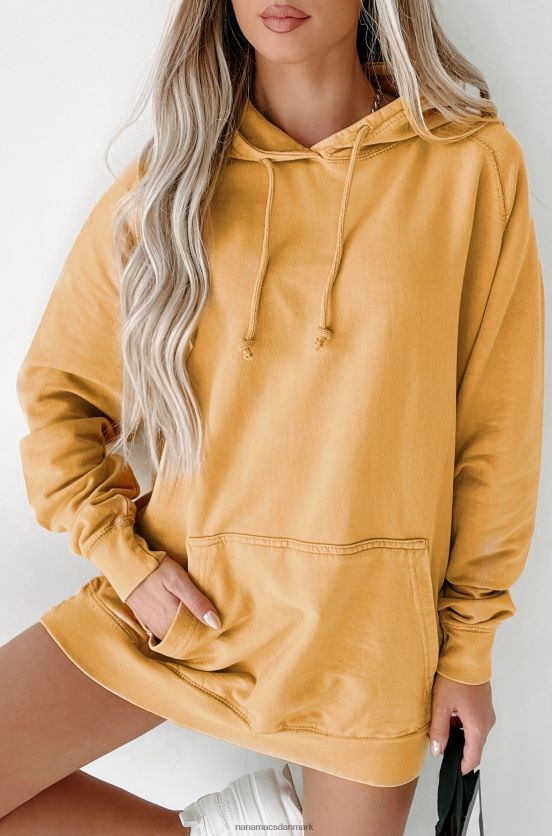 mineral wash hættetrøje NanaMacs XJPBDL668 vintage sennep