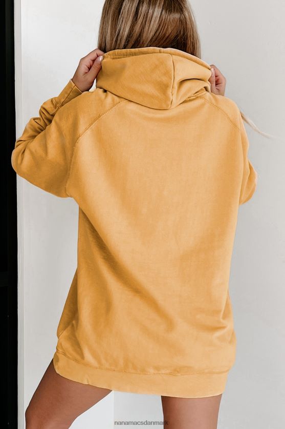 mineral wash hættetrøje NanaMacs XJPBDL668 vintage sennep