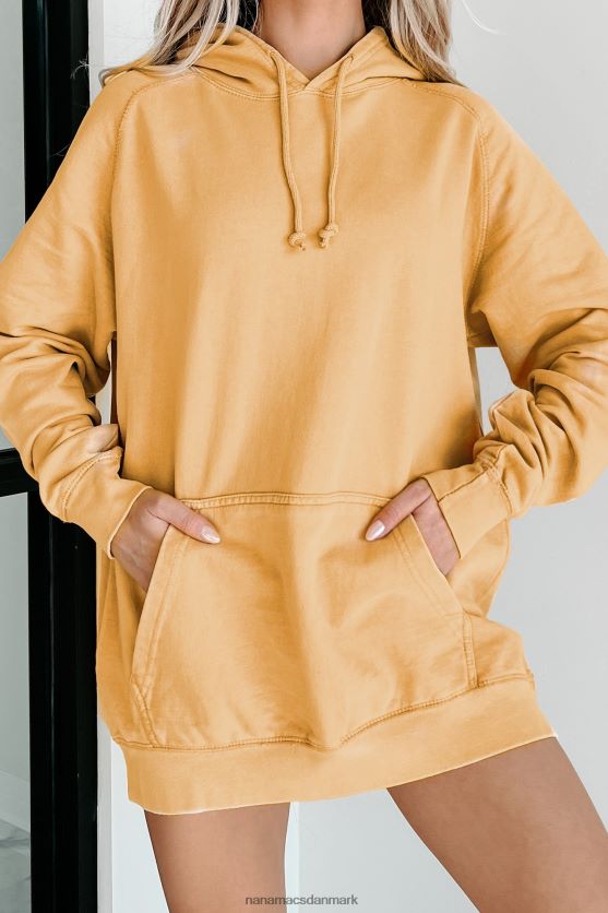 mineral wash hættetrøje NanaMacs XJPBDL668 vintage sennep