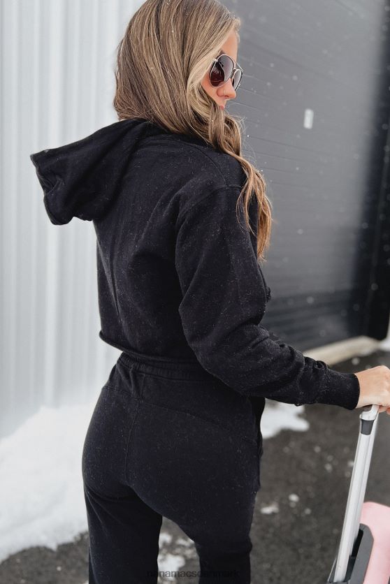 nyla cropped hættetrøje med rå søm NanaMacs XJPBDL979 sort