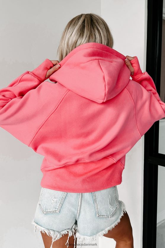 permanent fleeceforet original hættetrøje med kvart lynlås NanaMacs XJPBDL3753 lyserød