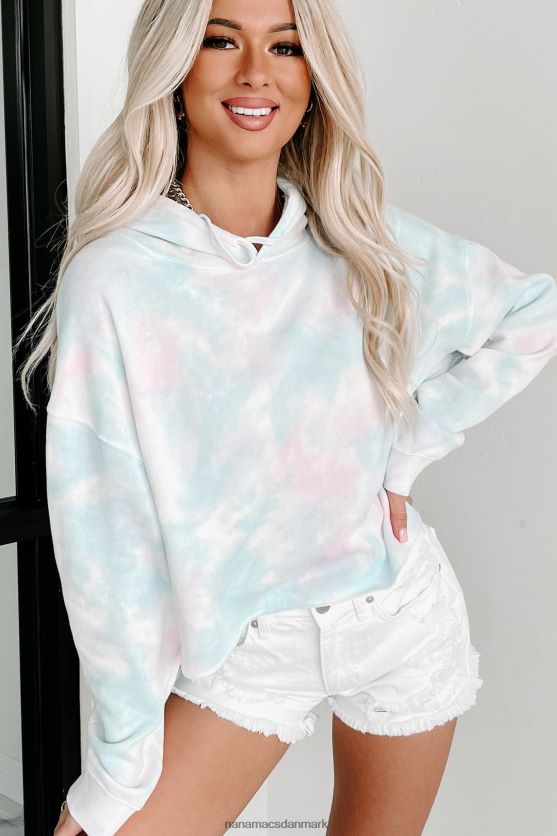 rå hem tie dye crop hættetrøje NanaMacs XJPBDL3608 bindefarve bomuld