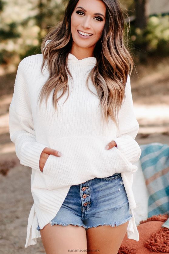 søger efter komfort chenille strik hættetrøje NanaMacs XJPBDL1739 elfenben