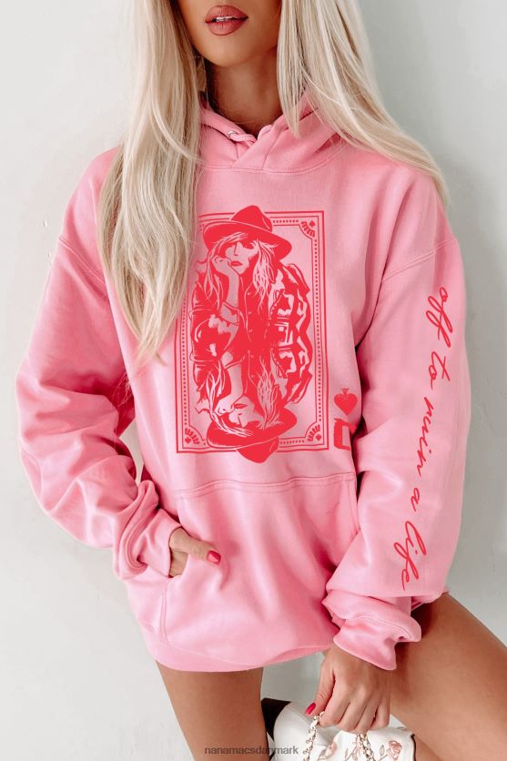 ud for at ødelægge et liv dobbeltsidet grafisk hættetrøje NanaMacs XJPBDL1034 slik pink