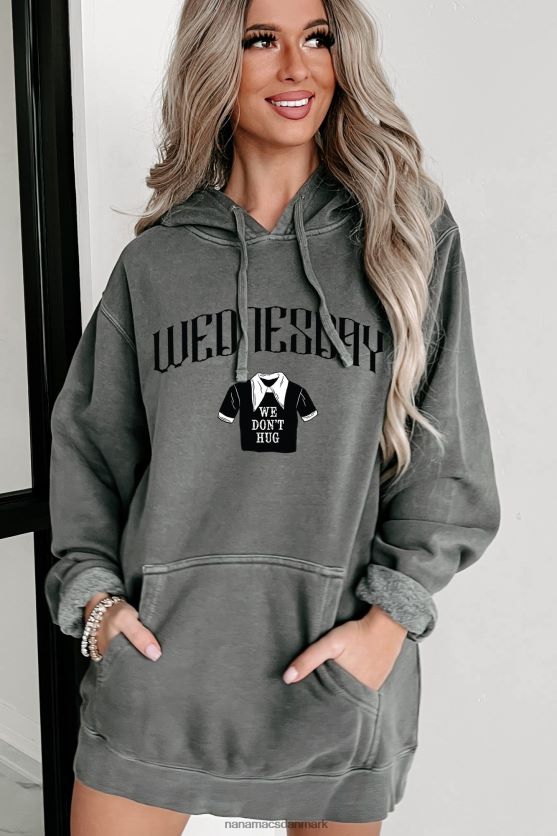 vi krammer ikke vintage wash grafisk hættetrøje NanaMacs XJPBDL3597 sort