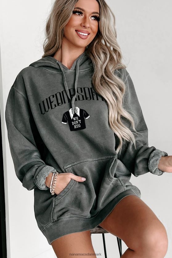 vi krammer ikke vintage wash grafisk hættetrøje NanaMacs XJPBDL3597 sort