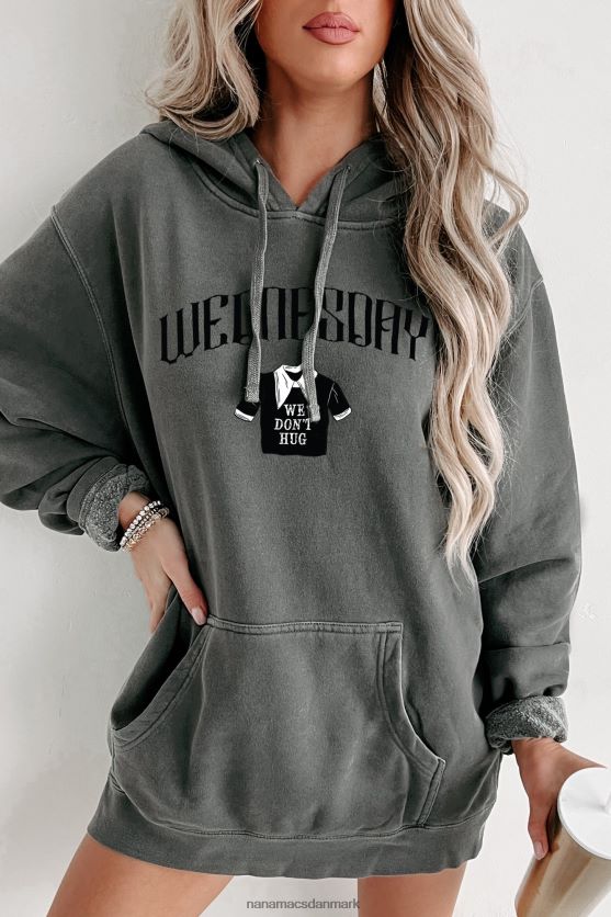 vi krammer ikke vintage wash grafisk hættetrøje NanaMacs XJPBDL3597 sort