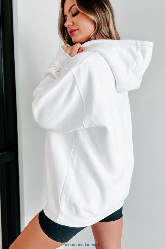 xoxo grafisk hættetrøje NanaMacs XJPBDL1067 hvid/taupe tekst-ærme