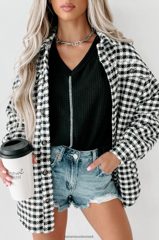 Hundstooth-hytte med en vidunderlig følelse NanaMacs XJPBDL3691 sort