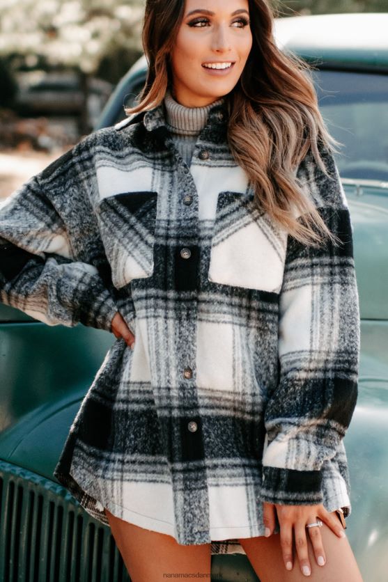 Zephyr plaid oversized shacket NanaMacs XJPBDL3708 sort