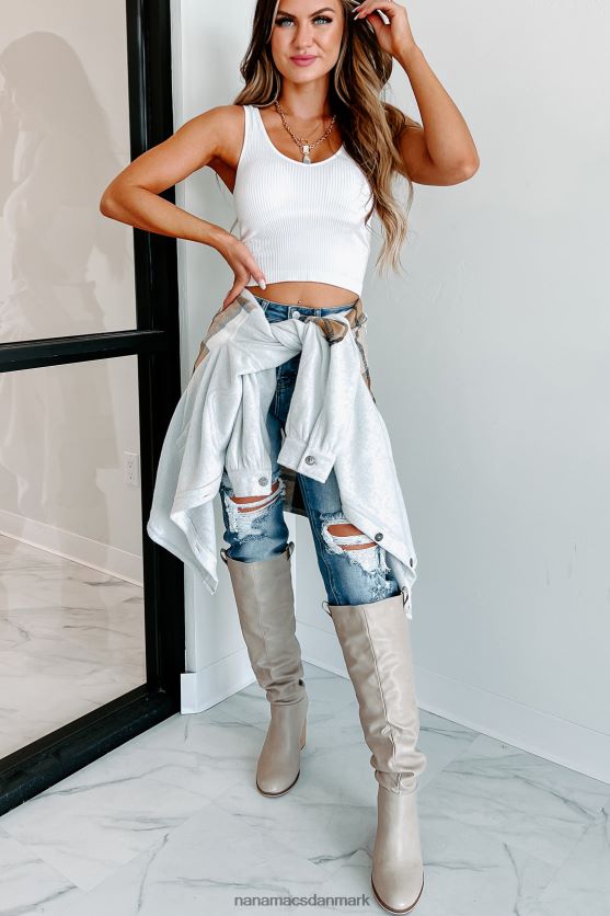 åbne spørgsmål plaid kontrastpanel fleece shacket NanaMacs XJPBDL1774 grå