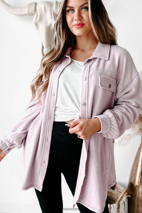 åbne spørgsmål plaid kontrastpanel fleece shacket NanaMacs XJPBDL3663 lyserød