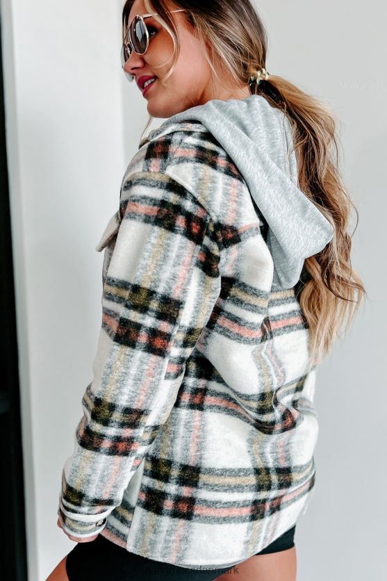 efteråret ønsker hættetrøje plaid shacket NanaMacs XJPBDL3694 creme rust