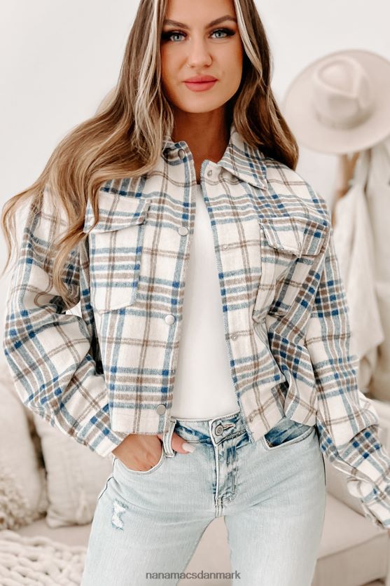 en enkel løsning plaid shacket NanaMacs XJPBDL3655 blå