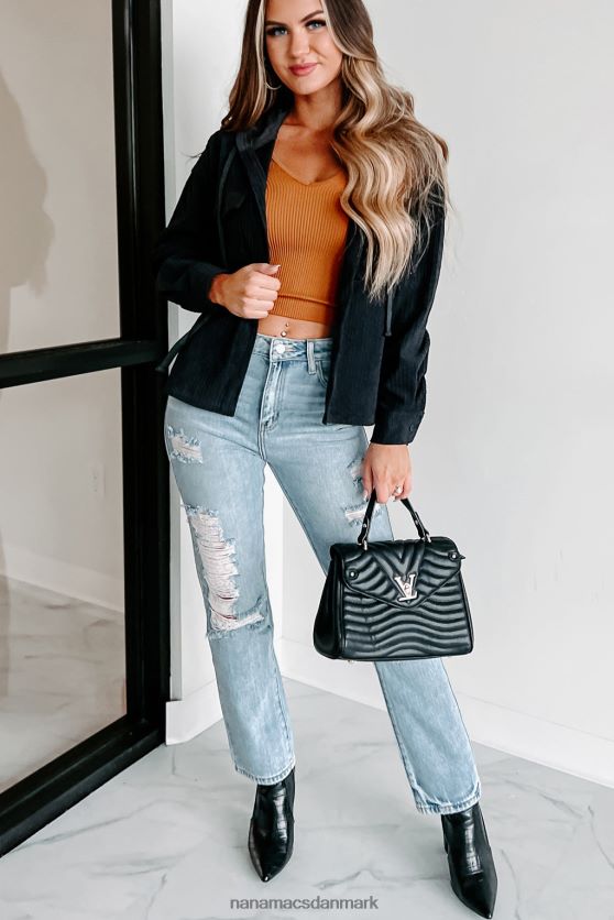 fløjlsjakke med hætte med varig følelse NanaMacs XJPBDL3679 trækul