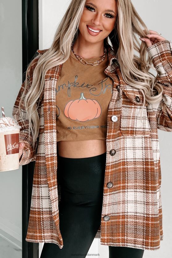 fortjener ros plaid shacket NanaMacs XJPBDL3666 ecru/kamel