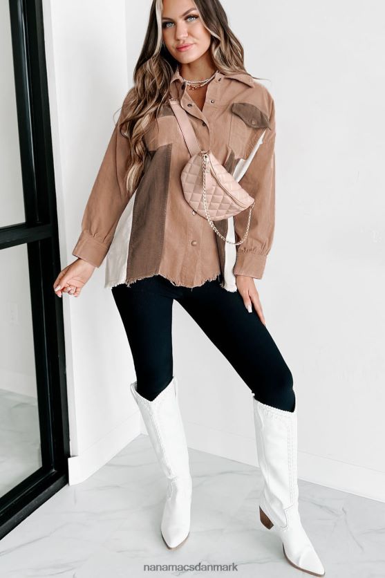 grund til mit rim bløde fløjlsfarvede farveblok shacket NanaMacs XJPBDL3651 lilla/creme/grå