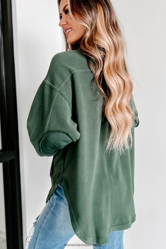 hyggelige bålaftener overdimensioneret fleece-hytte NanaMacs XJPBDL3681 militærgrøn