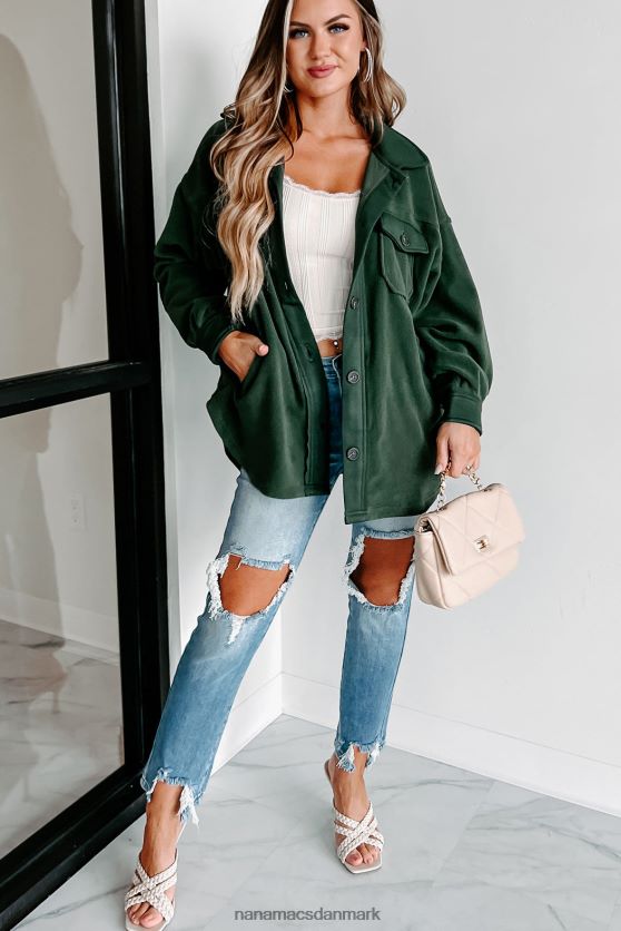 hyggelige bålaftener overdimensioneret fleece-hytte NanaMacs XJPBDL3681 militærgrøn